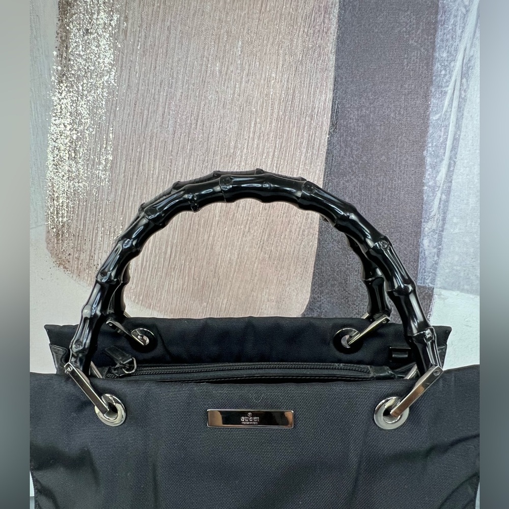 Gucci Black Tote Bag with Bamboo Handles - Picture 4 of 16
